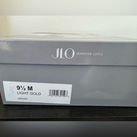 Jlo Gold Heels with Rhinestone Lace Up Straps - Picture 7 of 7